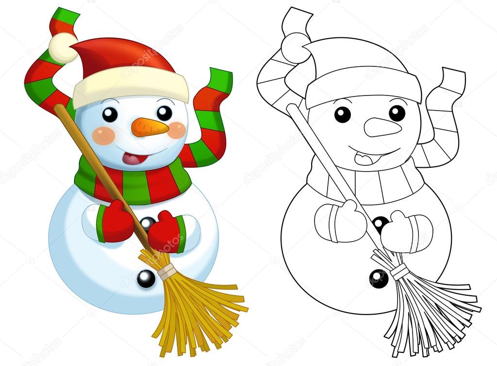 1024x755 Happy Cartoon Snowmen