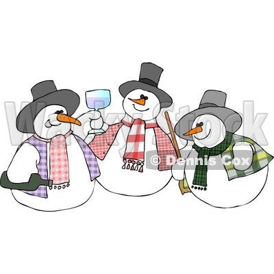 400x400 Snowmen Drinking And Toasting Clipart Djart