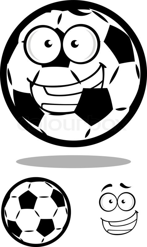 477x800 Happy Cartoon Soccer Ball Or Football Character In Black And White