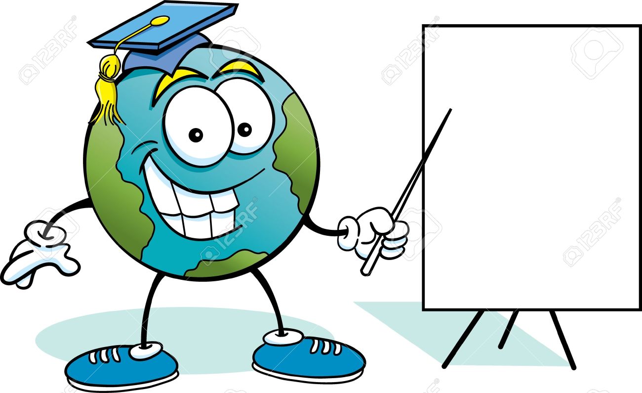 1300x795 Cartoon Illustration Of The Earth With A Sign Royalty Free