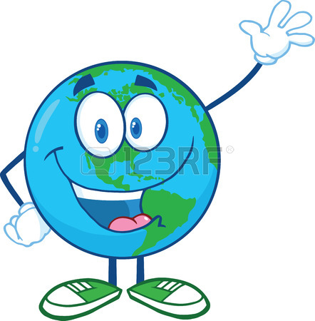 442x450 Earth Cartoon Mascot Character Showing Thumbs Up Illustration