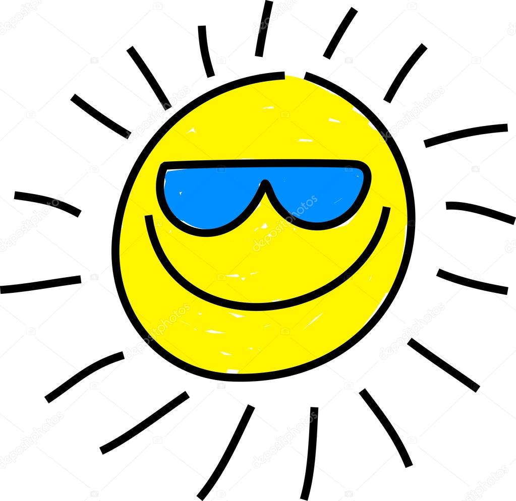 1023x994 Cartoon Sun Character Wearing Sunglasses. Stock Vector Prawny