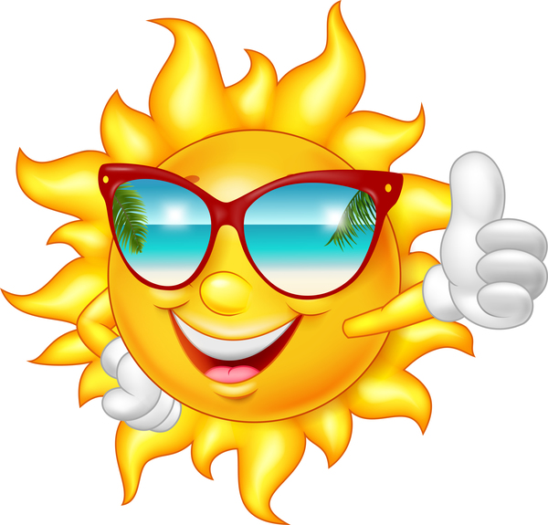 600x575 Cartoon Sun Smiling Face Vectors 03