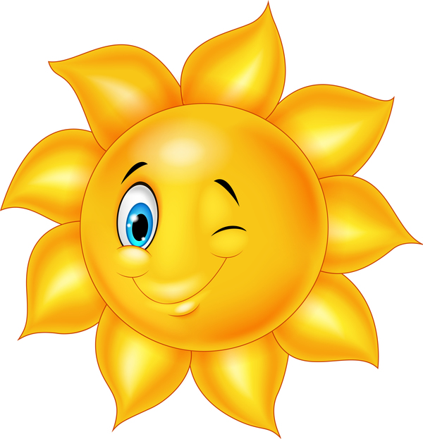 600x623 Cartoon Sun Smiling Face Vectors 08