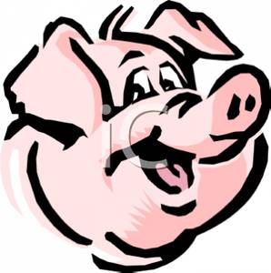 298x300 Colorful Cartoon Of A Happy Pigs Face