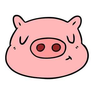 300x300 Cartoon Angry Pig Face Royalty Free Stock Image