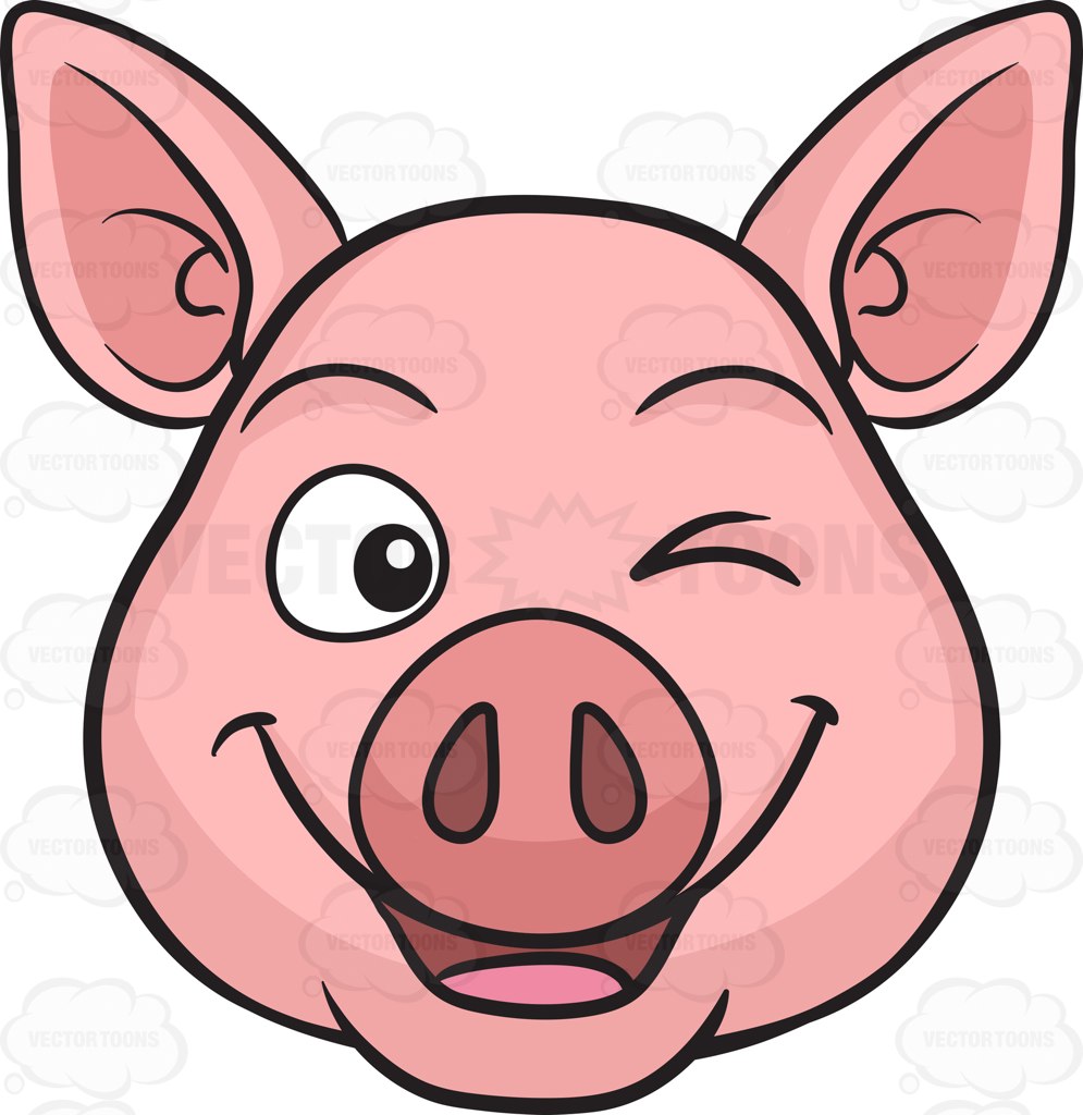 995x1024 A Winking Pig