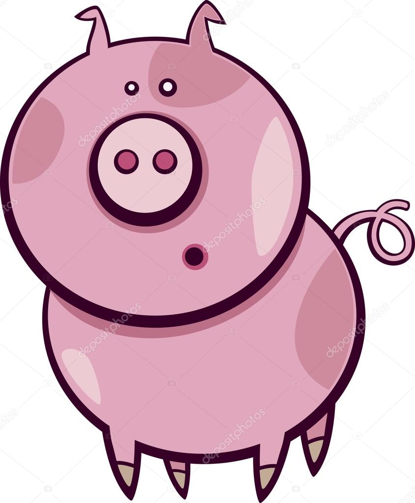 845x1024 Cartoon Pig Stock Vector Izakowski