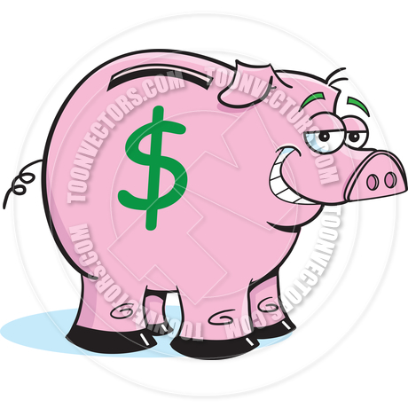 460x460 Cartoon Piggy Bank By Kenbenner Toon Vectors Eps