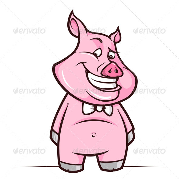 590x590 Cartoon Piggy Smiling By Rottee Graphicriver