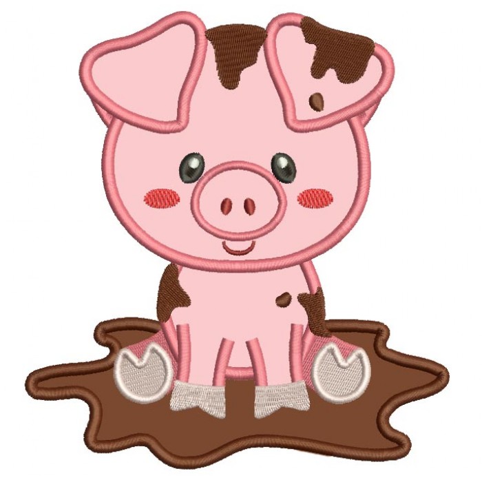 700x700 Cute Little Piggy In The Mud