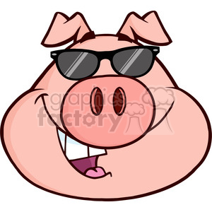 300x300 Royalty Free Royalty Free Rf Clipart Illustration Pig Head Cartoon