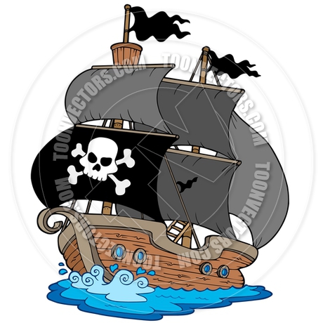 460x460 Cartoon Pirate Ship By Clairev Toon Vectors Eps