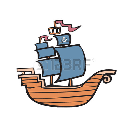450x450 Cartoon Character Of Pirate Ship Royalty Free Cliparts, Vectors