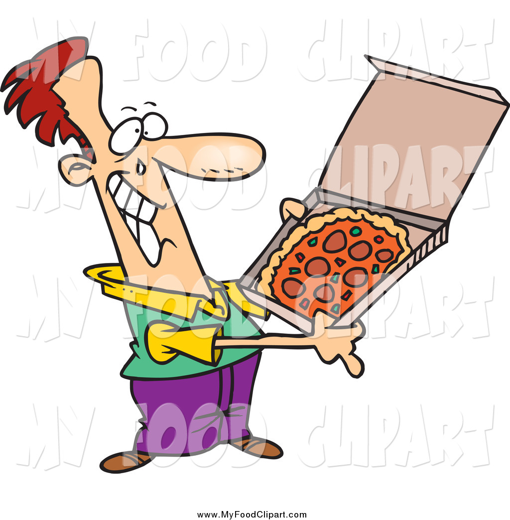 1024x1044 Food Clip Art Of A Cartoon Happy White Man With Pizza By Toonaday