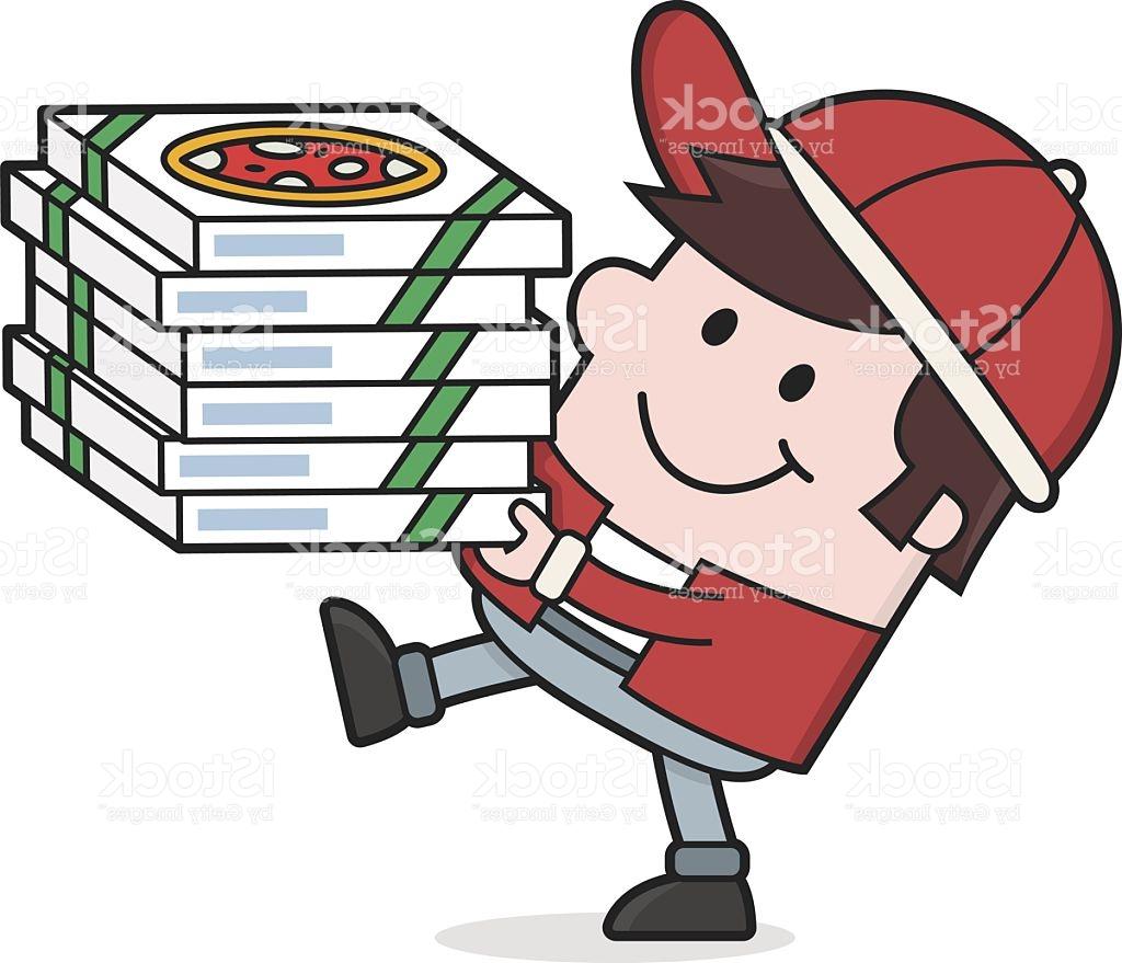 1024x879 Best Free Cartoon Pizza Man Delivers Food Delivery Vector Library