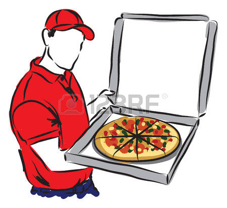 450x412 Pizza Delivery Man Clipart