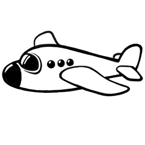300x300 Cute Cartoon Airplane