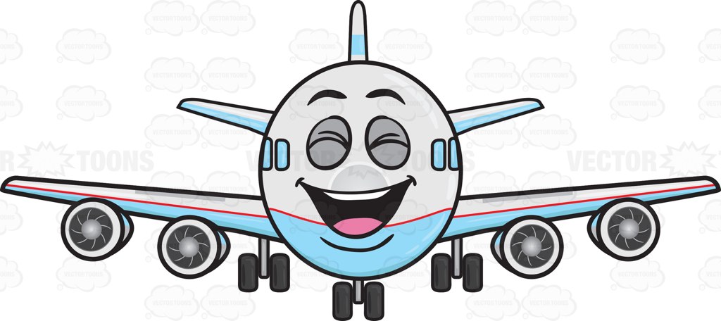 1024x456 Laughing Jumbo Jet Plane Emoji Cartoon Clipart