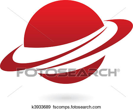 450x370 Clip Art Of Red Cartoon Planet K3933689