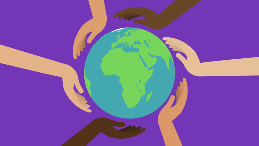 852x480 Cartoon Ink Earth, Environment Friendly Concept. Nice Animation