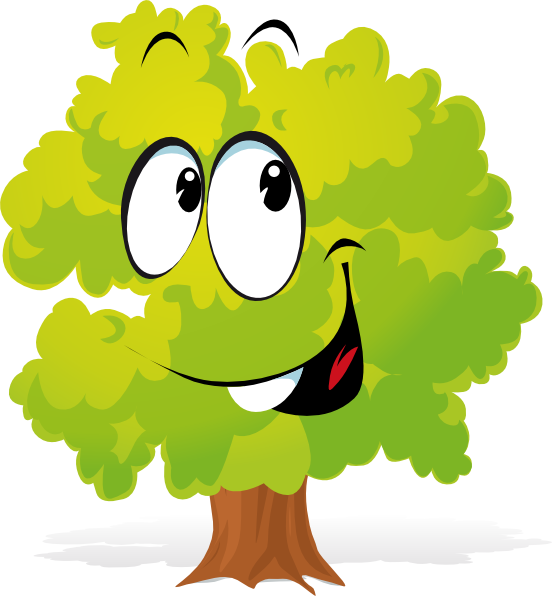 552x596 Happy Cartoon Tree Clip Art