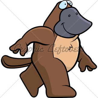 325x325 Cartoon Platypus Jumping Gl Stock Images