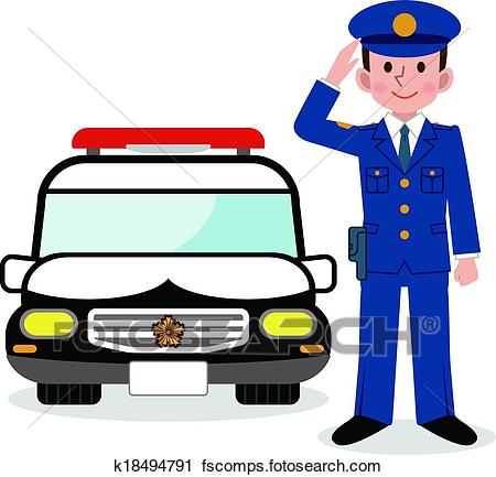 450x433 Clipart Of Police Officers And Police Car K18494791