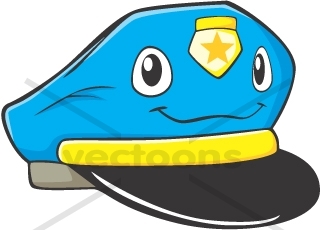 320x230 Creative Police Hat Cartoon With Eyes