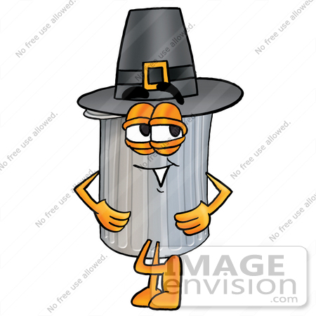 450x450 Cliprt Graphic Of Metal Trash Can Cartoon Character Wearing