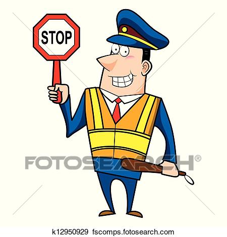 450x470 Clip Art Of Male Cartoon Police Officer K12950929