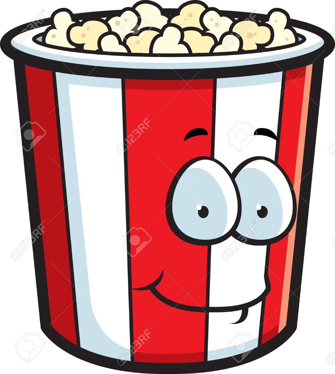 1164x1300 A Cartoon Popcorn Bucket Smiling And Happy. Royalty Free Cliparts
