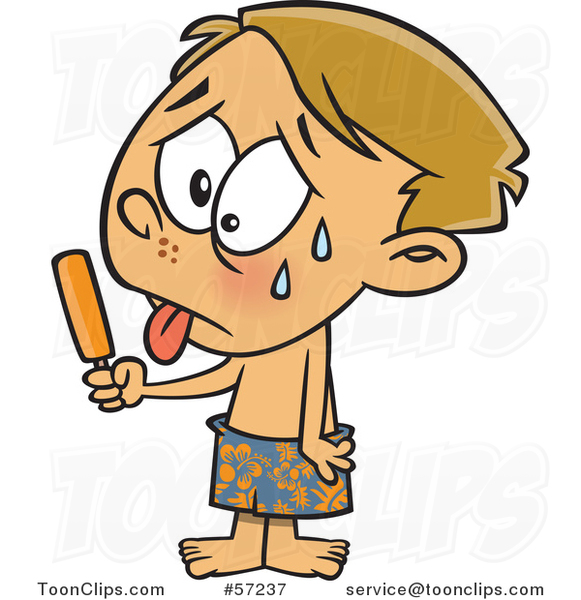 581x600 Cartoon Hot Sweaty Boy Eating A Popsicle