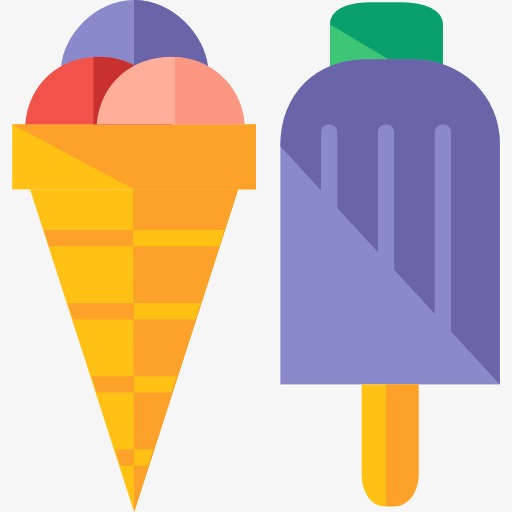 512x512 An Ice Cream And An Ice Cube, Popsicles, Cartoon Png Image