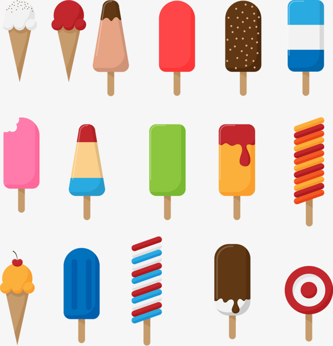 650x675 Vector Hand Drawn Cartoon Popsicles, Vector, Hand Painted, Cartoon