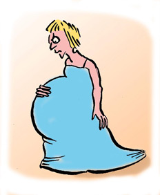 232x282 Pregnant Woman Cartoon Clipart