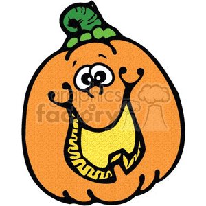 300x300 Royalty Free Happy Cartoon Pumpkin 144956 Vector Clip Art Image