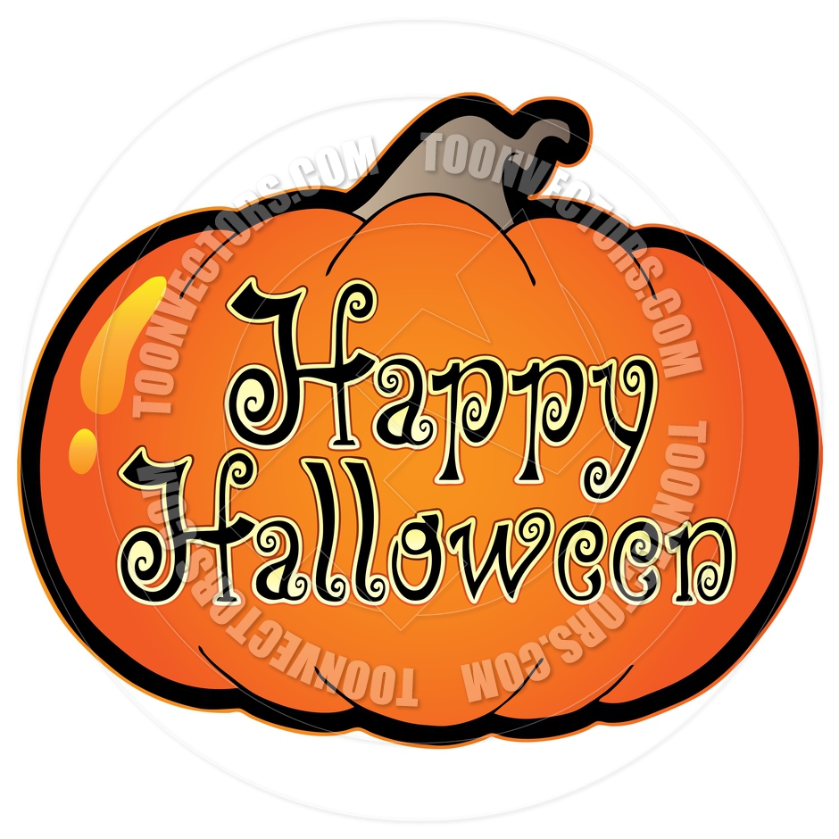 940x940 Cartoon Pumpkin With Happy Halloween Sign By Clairev Toon