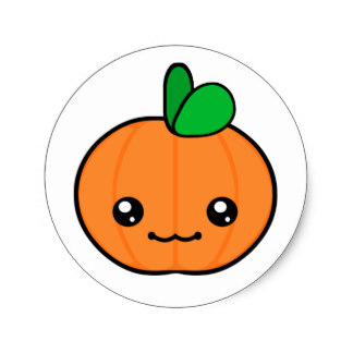 324x324 Custom Cute Cartoon Pumpkin Stickers Zazzle.ca