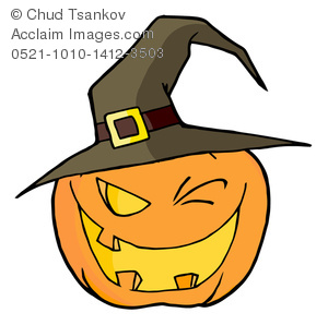 300x298 Image Of A Grinning Cartoon Halloween Pumpkin Wearing A Crooked