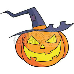 300x300 Royalty Free Cartoon Halloween Pumpkin 379516 Vector Clip Art