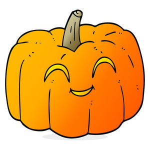 300x300 Freehand Drawn Black And White Cartoon Halloween Pumpkin Royalty