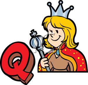 300x291 Art Image The Letter Q Next To A Queen Holding A Crown And Scepter
