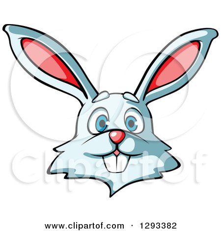 450x470 Clipart Of A Cartoon Happy Rabbit Face