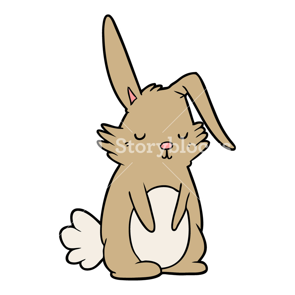 1000x1000 Cartoon Sleepy Rabbit Royalty Free Stock Image
