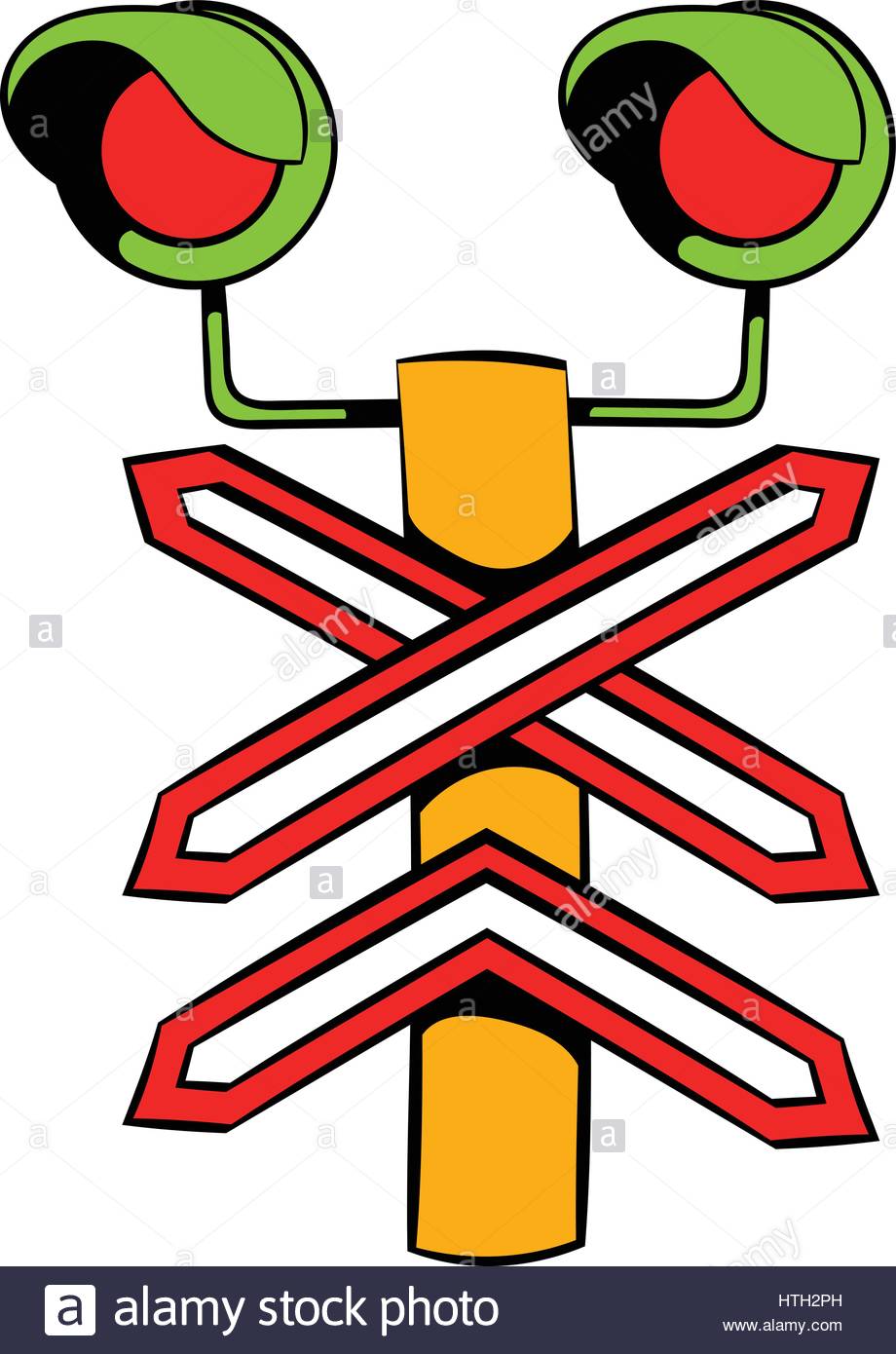 920x1390 Rail Crossing Signal Icon, Icon Cartoon Stock Vector Art