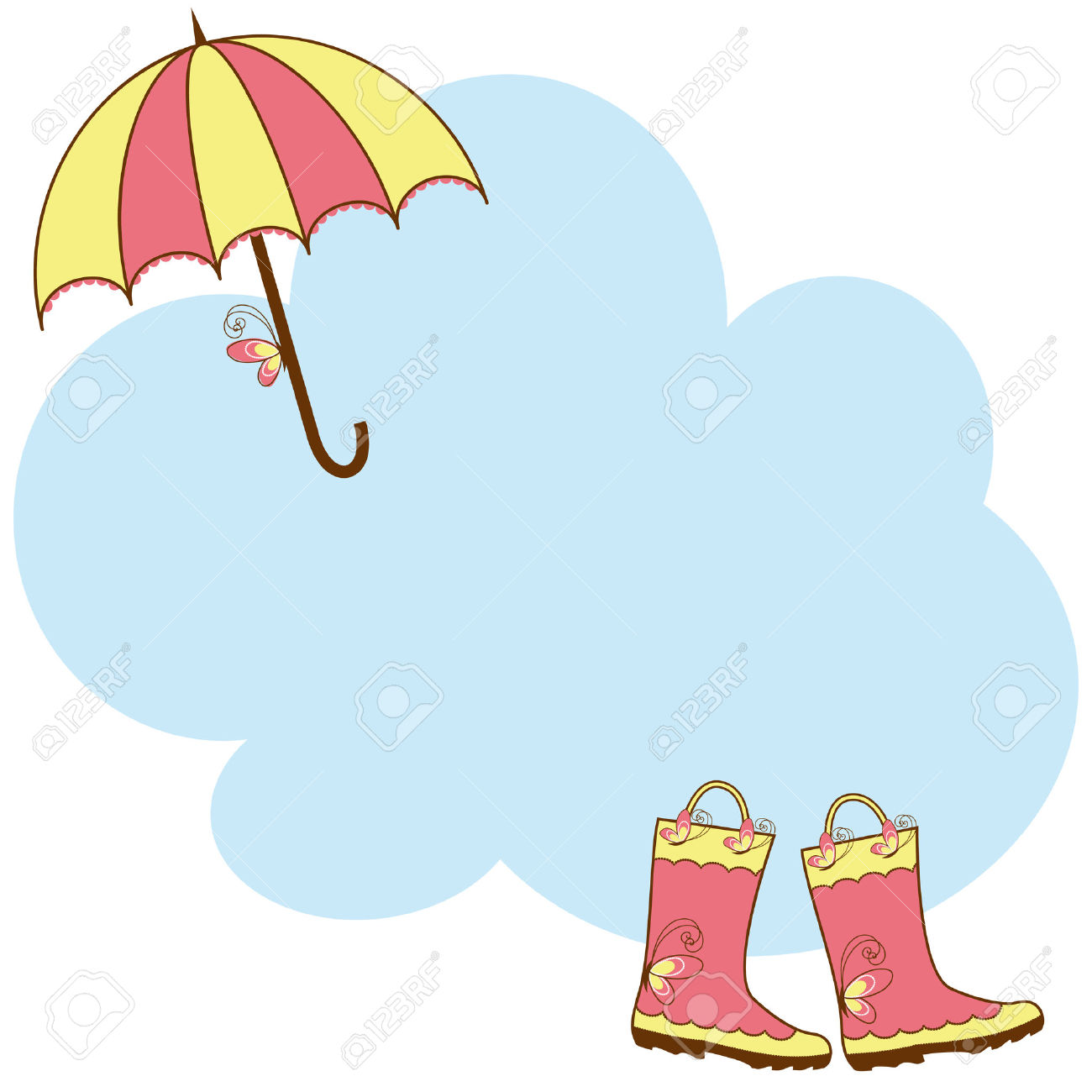 Зонт и сапоги рисунок