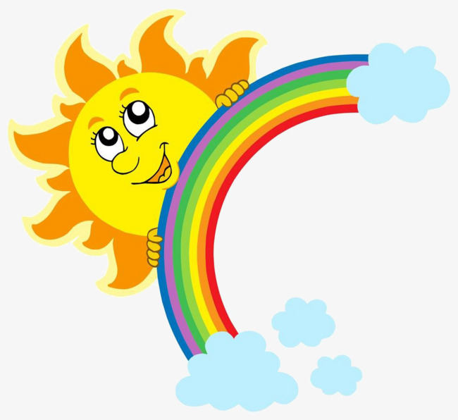 650x596 Cartoon Sun Rainbow, Cartoon, Sun, Rainbow Png Image For Free Download