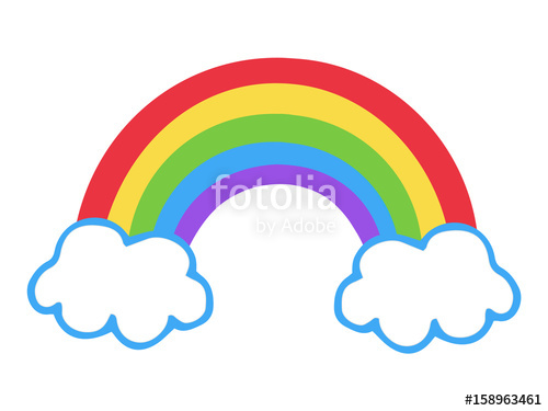 500x375 Colorful Rainbow Icon, Vector Illustration Doodle Drawing. Cartoon