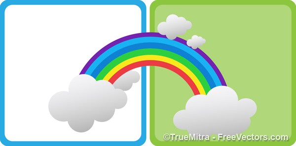 600x296 Download Free Cartoon Rainbow Vector Illustration